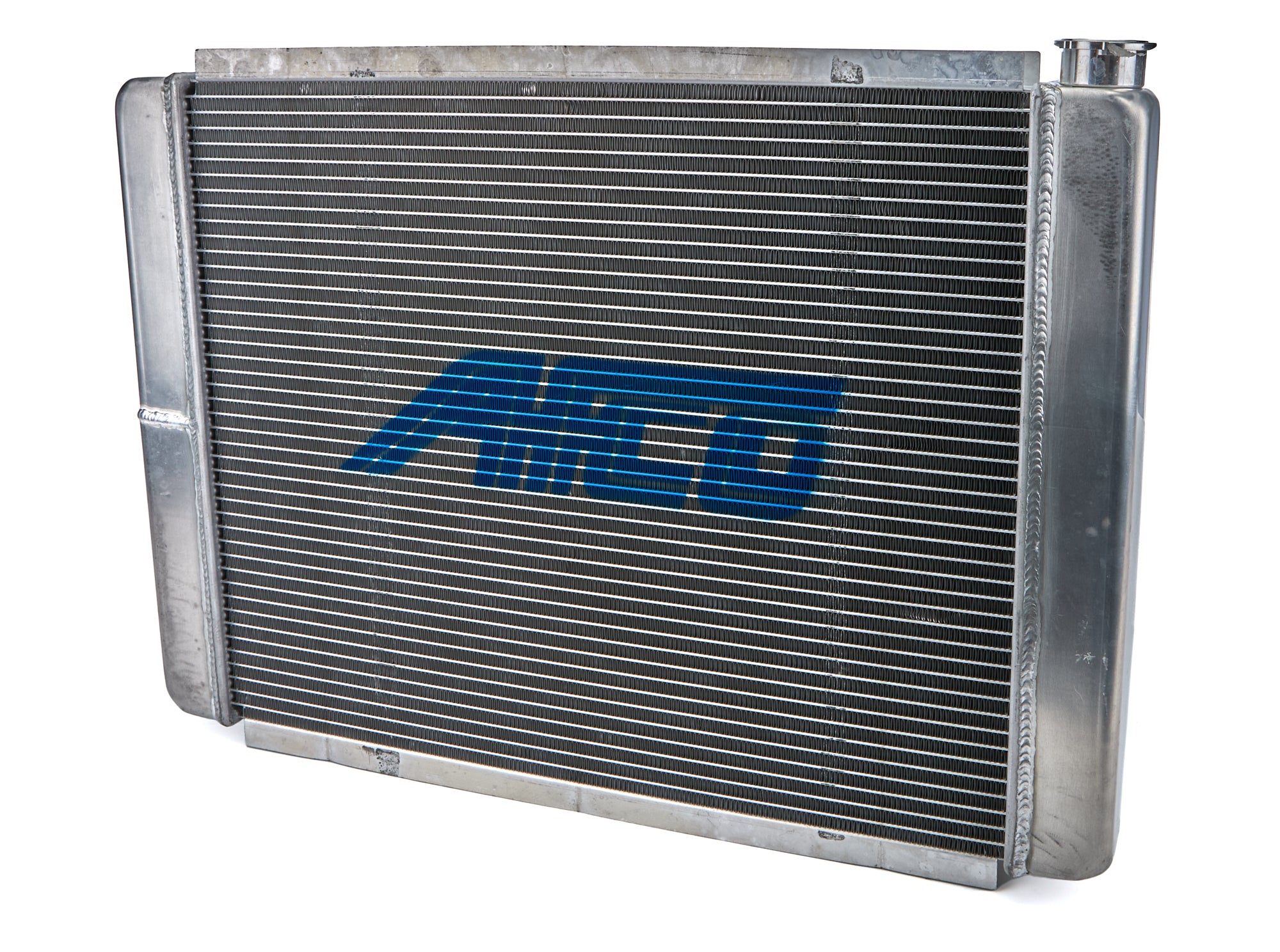 AFCO Racing Products 80101NDP-U Double Pass Radiator, 27.5 Inch Width, 19 Inch Height, Aluminum, Passenger Side Inlet and Outlet