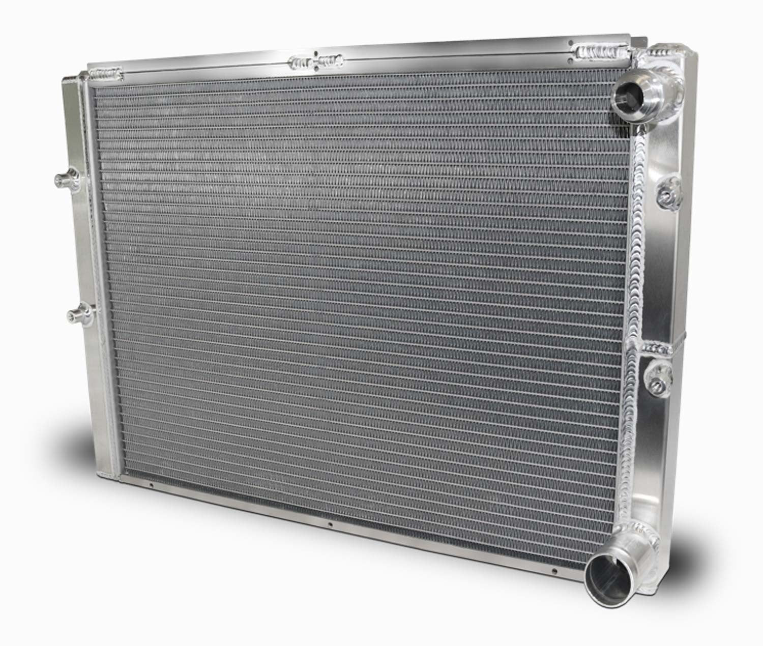 AFCO Racing Products Radiator DBL Pass 27.5 Inch x 18 Inch Aluminum with Passenger Side Inlet and Outlet