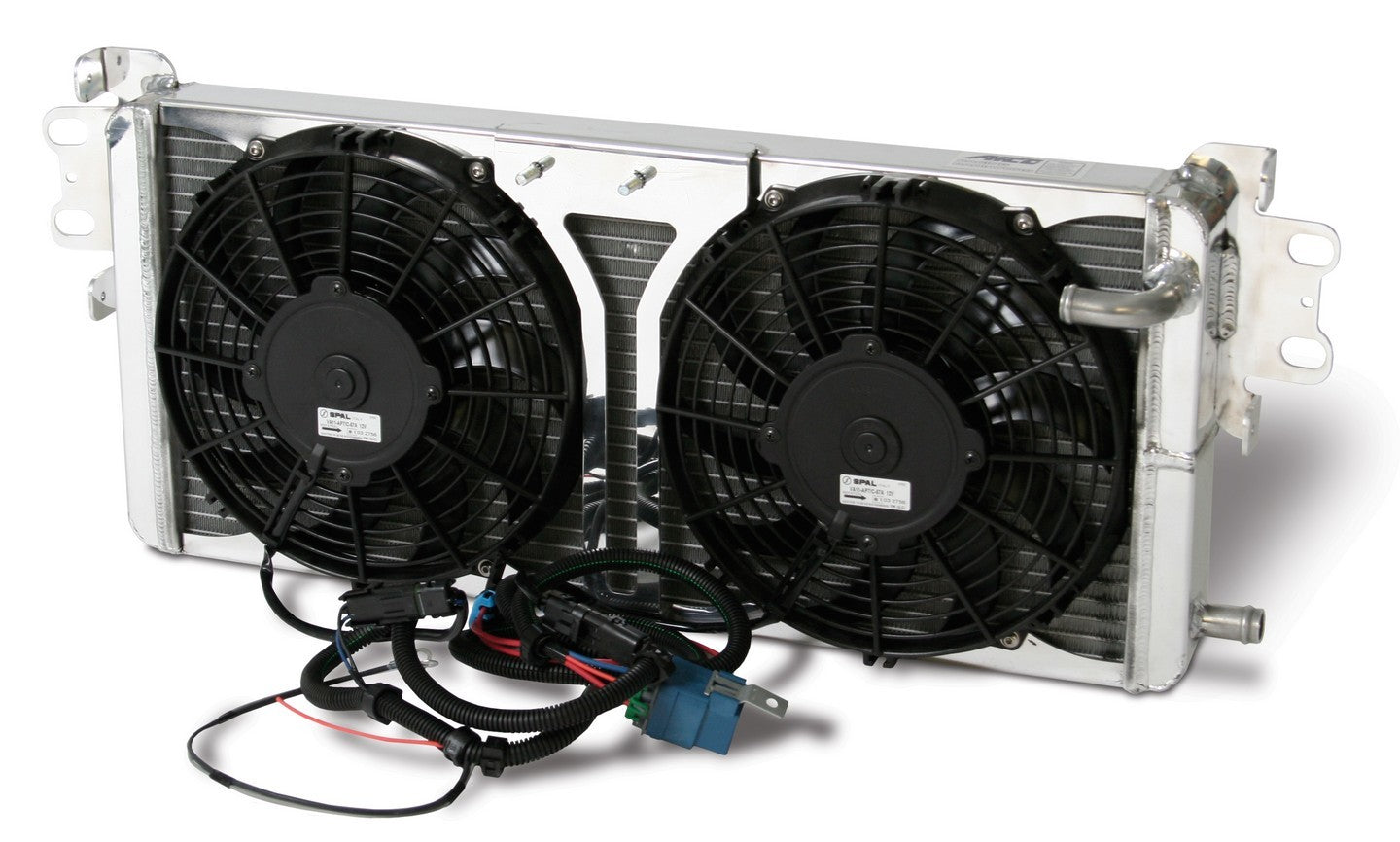 AFCO Racing Products 80280PRO Heat Exchanger for Ford Mustang GT500 with Fans and Aluminum Construction
