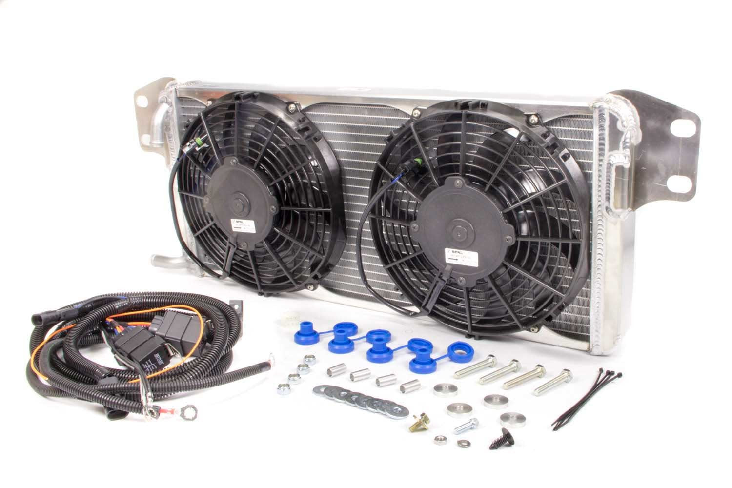 AFCO Racing Products AFC80283PRO Heat Exchanger for GM LS-Series Engines with Aluminum Core and Fan Kit, Natural Finish for Chevrolet Camaro 2013-2015
