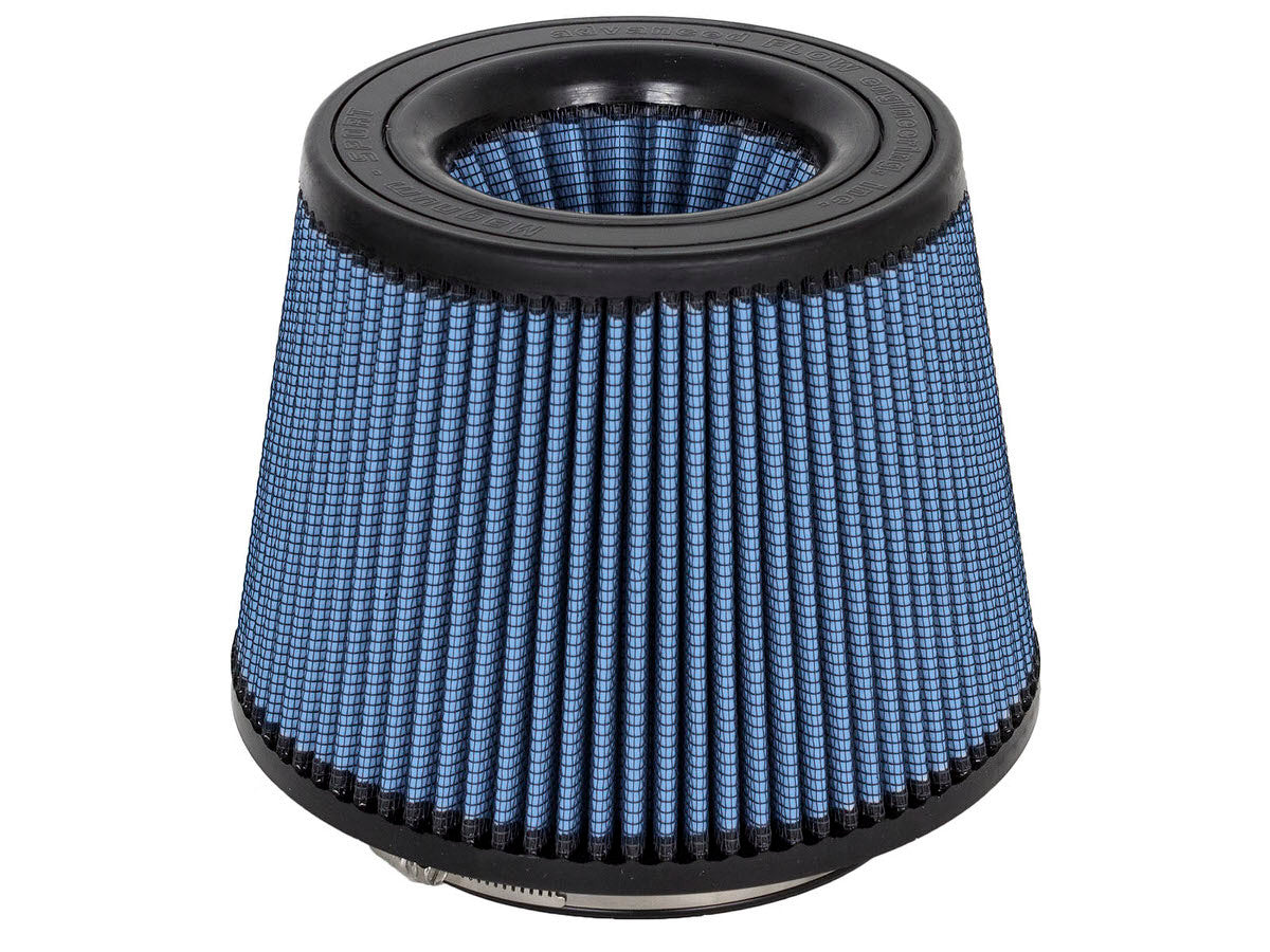 AFE Power Magnum FLOW Pro 5R Air Filter 9 Inch Base Diameter, Conical Clamp-On Design, Reusable Cotton Filter, Blue