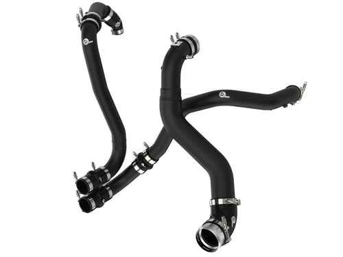 AFE Power BladeRunner Intercooler Pipe for Ford EcoBoost V6, Aluminum with Black Powder Coat, Turbocharger to Intercooler