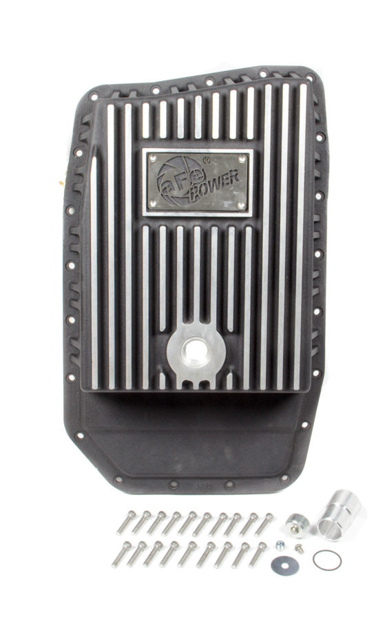 AFE Power Transmission Pan for Ford 6R80 Trans with Deep Sump and Finned Aluminum Finish