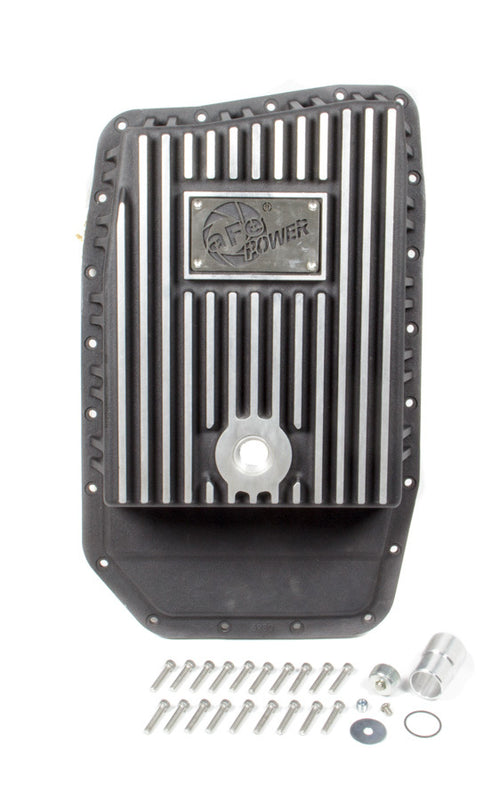 AFE Power Transmission Pan for Ford 6R80 Trans with Deep Sump and Finned Aluminum Finish