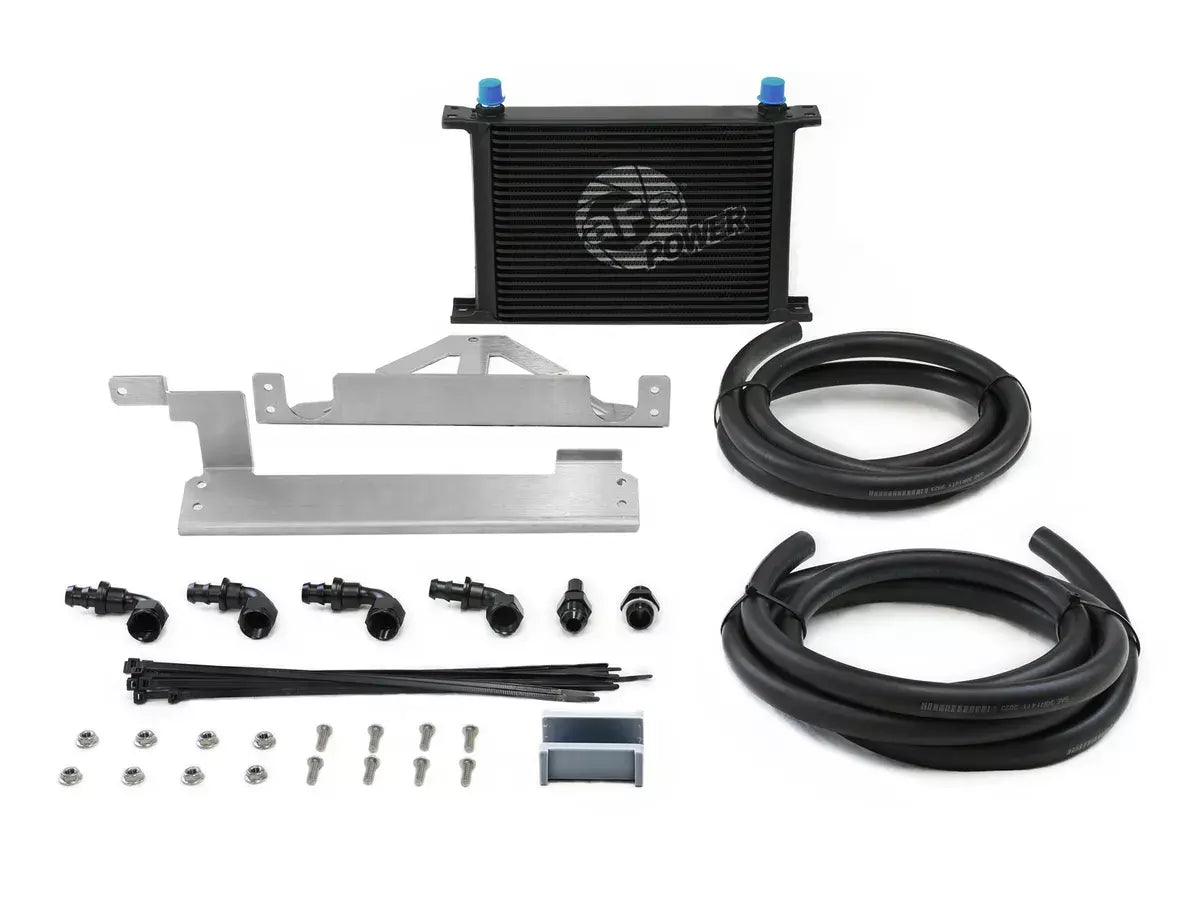 AFE Power Fluid Cooler Kit 46-80008 for Ford EcoBoost V6 and Coyote Engines, 13 x 8.75 x 2 Inches, Aluminum with Black Finish