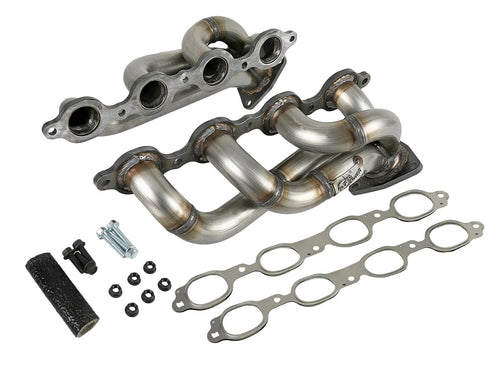 AFE Power Headers 48-34134 for GM Fullsize Trucks with 5.3L Engine, Short Twisted Steel Design, 1.75 Inch Primary and 2.5 Inch Collector