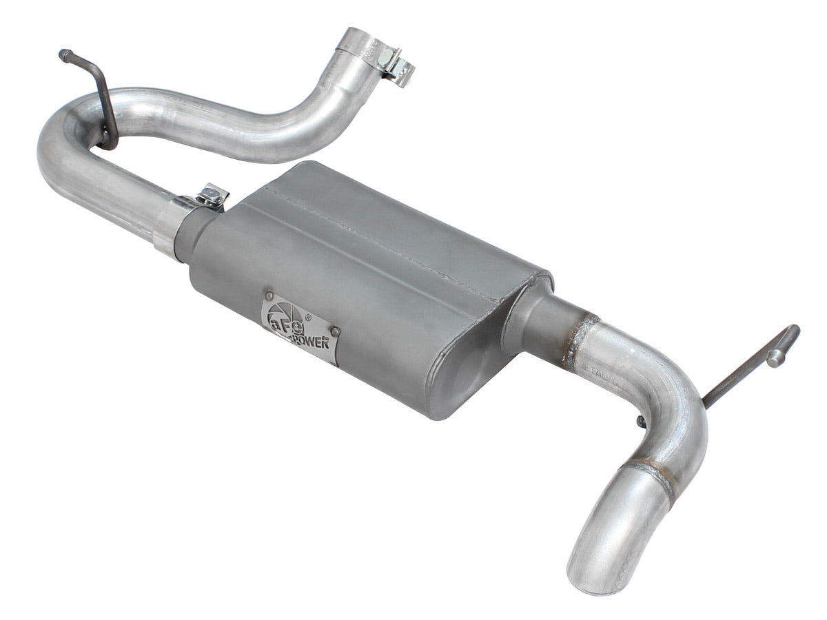 AFE Power Scorpion 49-08046 Aluminum Axle-Back Exhaust System for Jeep Wrangler JK 2007-2018, 2.5-Inch Diameter, Single Rear Exit with Turn Down Tip