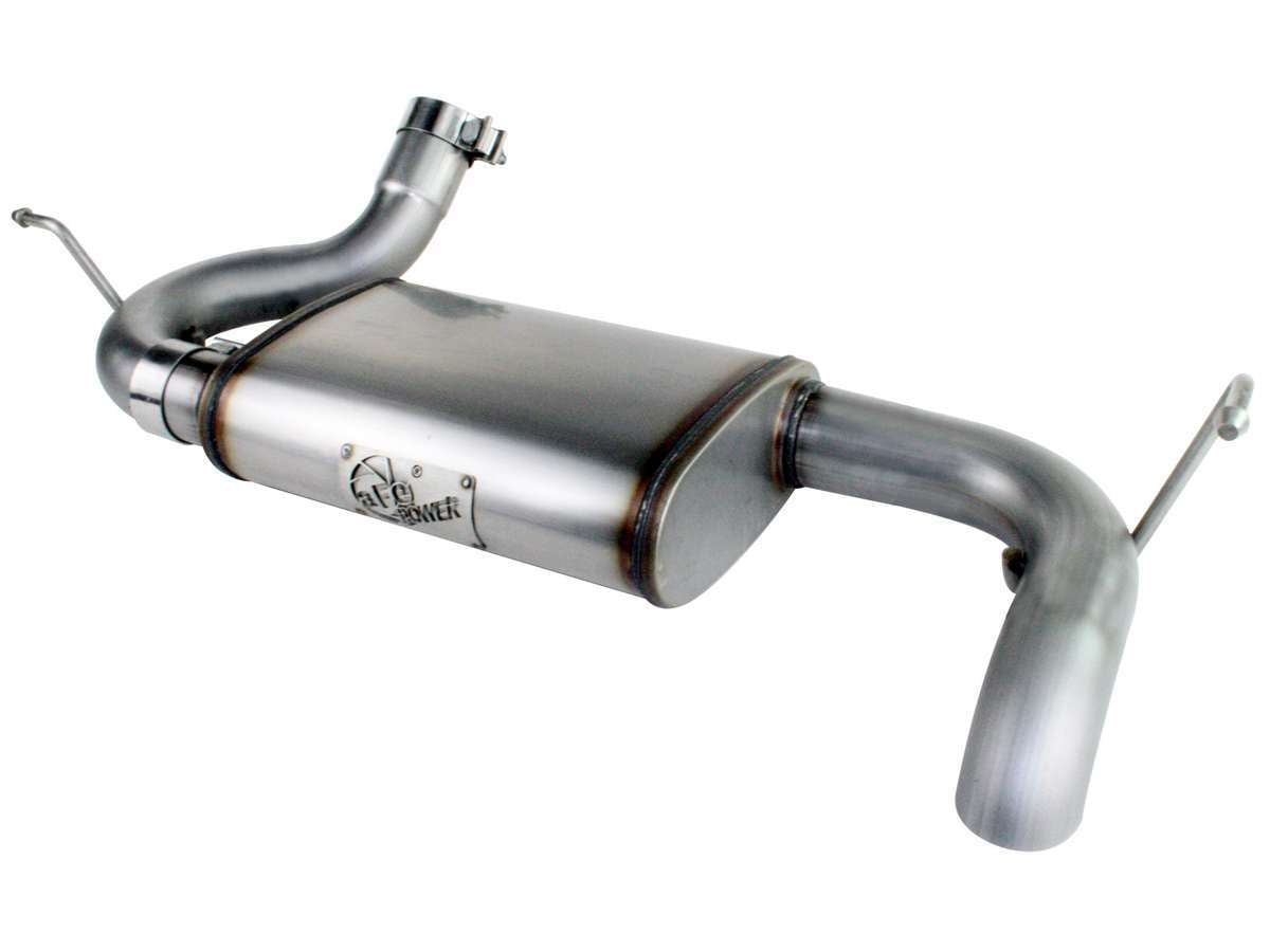 AFE Power Mach Force-Xp 49-46219 Stainless Steel Axle-Back Exhaust System with 2.5 Inch Diameter and Hi-Tuck Tip for Jeep Wrangler JK 2007-2018