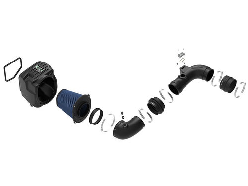 AFE Power Quantum Air Intake Kit for GM Duramax 6.6L 2011-2016, Reusable Oiled Filter, Black Plastic