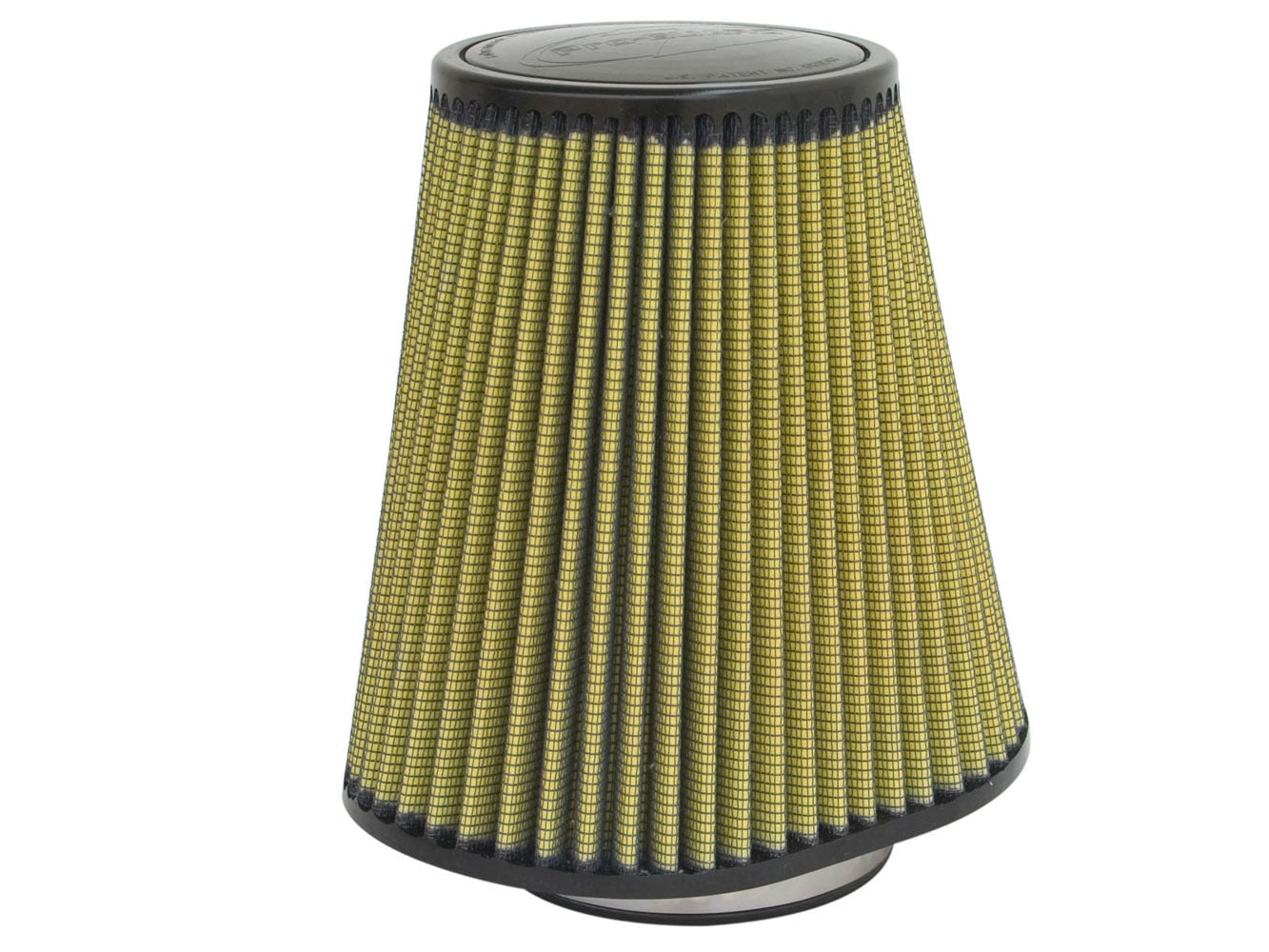 AFE Power 72-90037 Magnum FLOW Pro Guard7 Clamp-On Air Filter, Conical, 9 Inch Length, 6 Inch Base Diameter, 5.5 Inch Top Diameter, 4.375 Inch Flange, 9 Inch Height, Cotton and Synthetic Media, Yellow