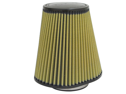 AFE Power 72-90037 Magnum FLOW Pro Guard7 Clamp-On Air Filter, Conical, 9 Inch Length, 6 Inch Base Diameter, 5.5 Inch Top Diameter, 4.375 Inch Flange, 9 Inch Height, Cotton and Synthetic Media, Yellow