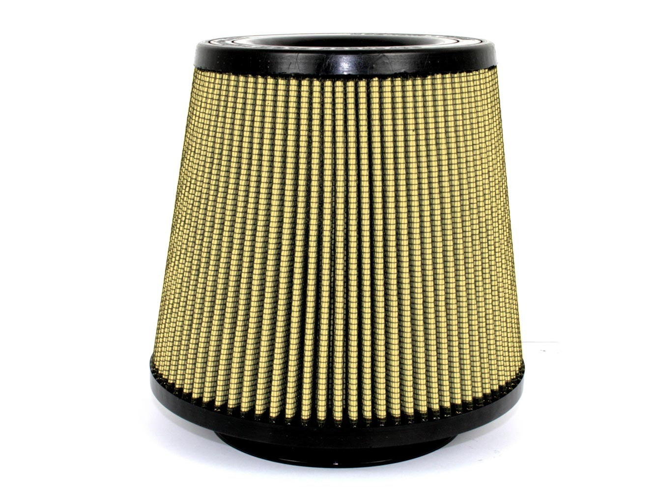 AFE Power Magnum Flow Pro Guard 7 Air Filter Element with Clamp-On Conical Design, 9 Inch Base, 7 Inch Top Diameter, 8 Inch Tall, 5.5 Inch Flange, Cotton and Synthetic Material, Yellow Finish