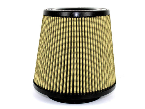 AFE Power Magnum Flow Pro Guard 7 Air Filter Element with Clamp-On Conical Design, 9 Inch Base, 7 Inch Top Diameter, 8 Inch Tall, 5.5 Inch Flange, Cotton and Synthetic Material, Yellow Finish
