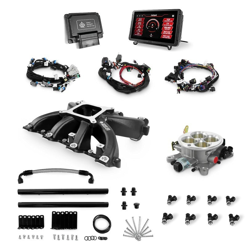 ACES Fuel Injection AS2011-TEK1 Jackpot LS EFI System Top End Kit for GM LS-Series Engines, 36 lb/hr Multi-Port Injectors, Aluminum with Silver Ceramic Coating