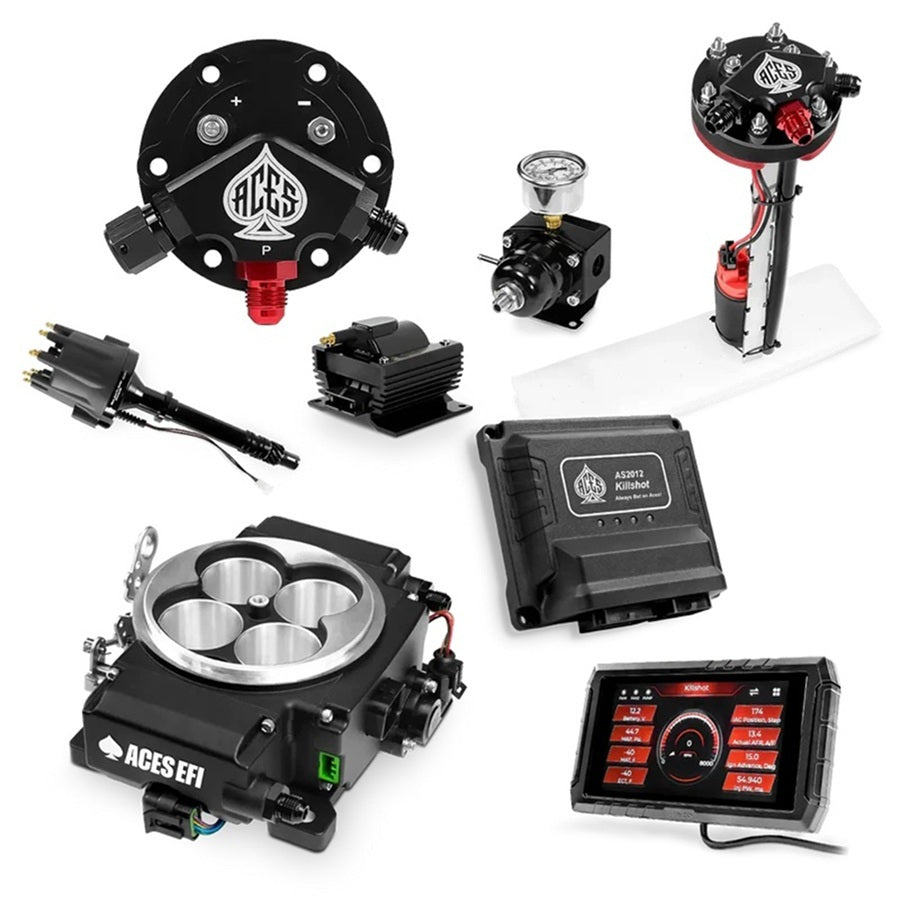 ACES Fuel Injection AY1221 Killshot II 4-BBL EFI System Master Kit with Square Bore Throttle Body