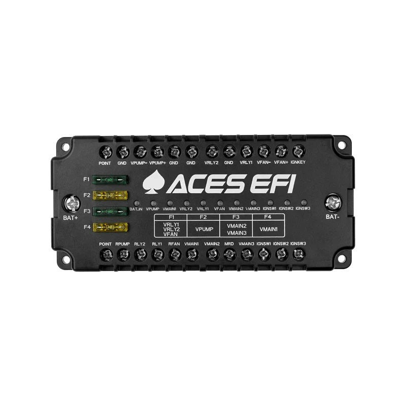 ACES Fuel Injection AZ0040 Power Distribution Module, 4 Channel, 20/30 Amps, Black Plastic