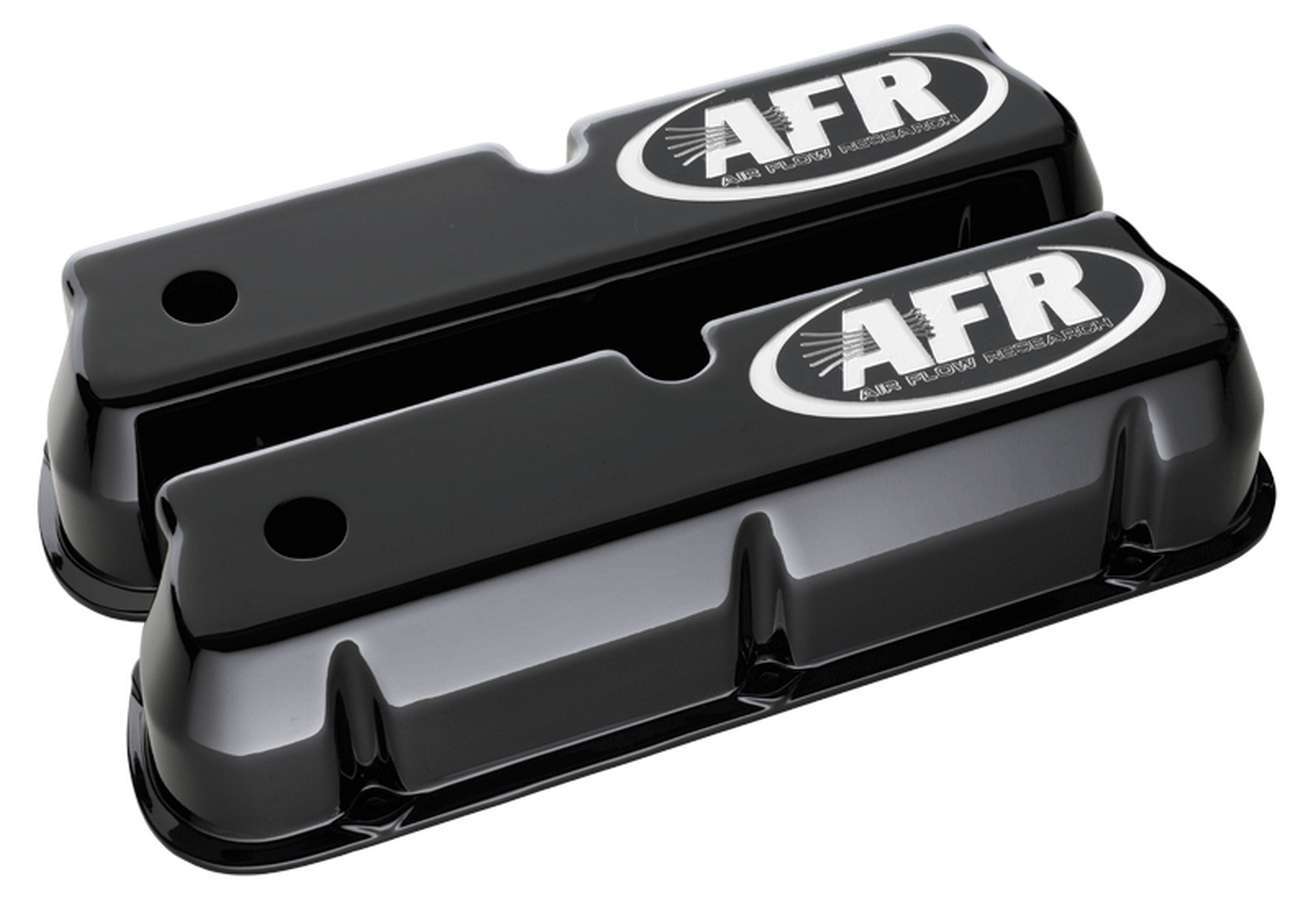 Air Flow Research SBF Tall Aluminum Valve Cover with AFR Logo and Black Powder Coat Finish