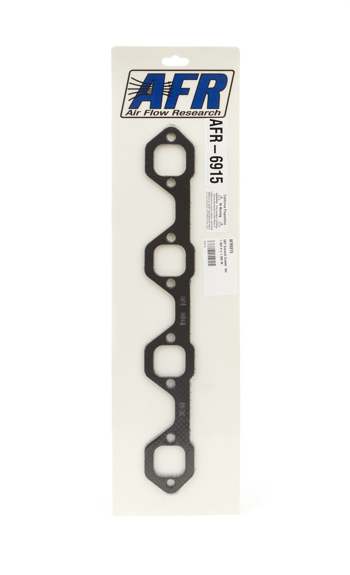 Air Flow Research AFR 6915 Exhaust Header Gasket for Small Block Ford, 1.4 x 1.38 Inch Rectangle Port, Steel Core Laminate Pair