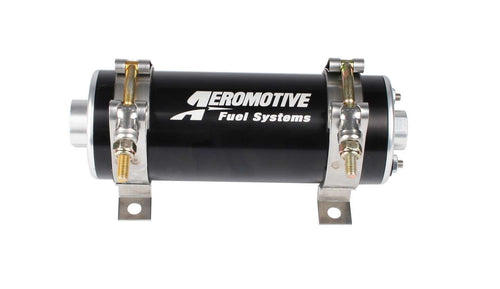 AEROMOTIVE A750 EFI Electric Fuel Pump with 450 lb/hr Flow Rate, In-Line and In-Tank Design, 8 AN Female O-Ring Inlet and 6 AN Female O-Ring Outlet, Black Finish