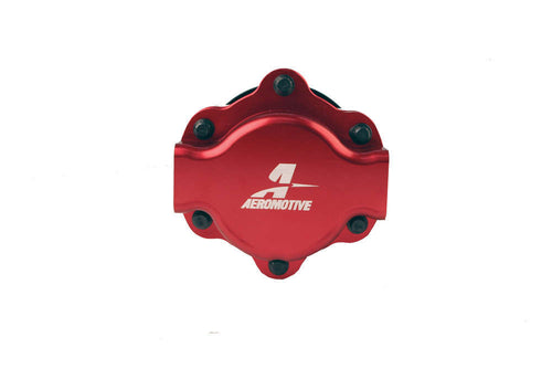 AEROMOTIVE Billet Hex Drive Fuel Pump with 10 AN Female O-Ring Inlet and Outlet, Red, E85 and Gas Compatibility