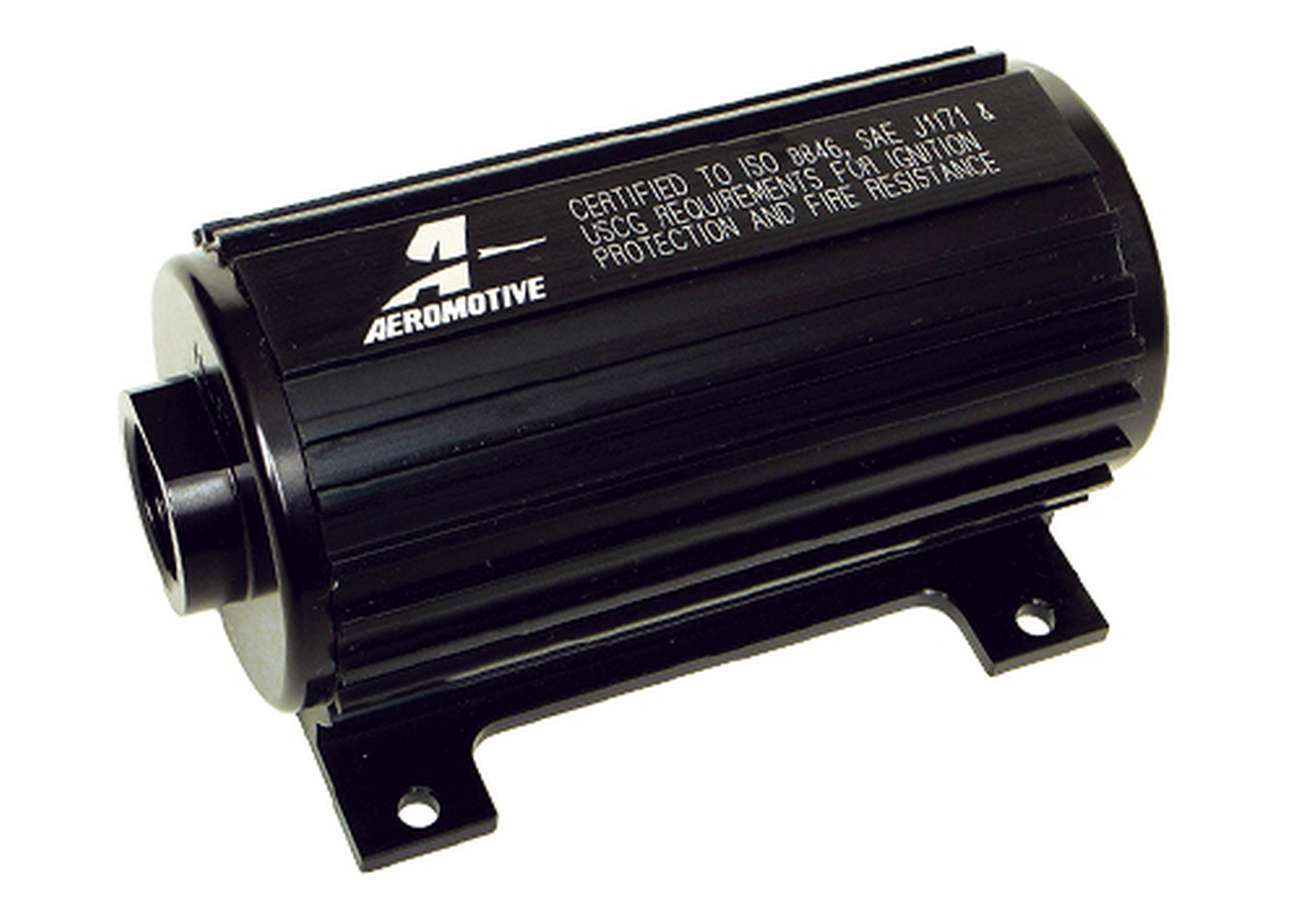 AEROMOTIVE EFI Electric Fuel Pump 11108 Marine In-Line and In-Tank, 600 lb/hr at 45 psi, 10 AN Female O-Ring Fittings, Black Finish