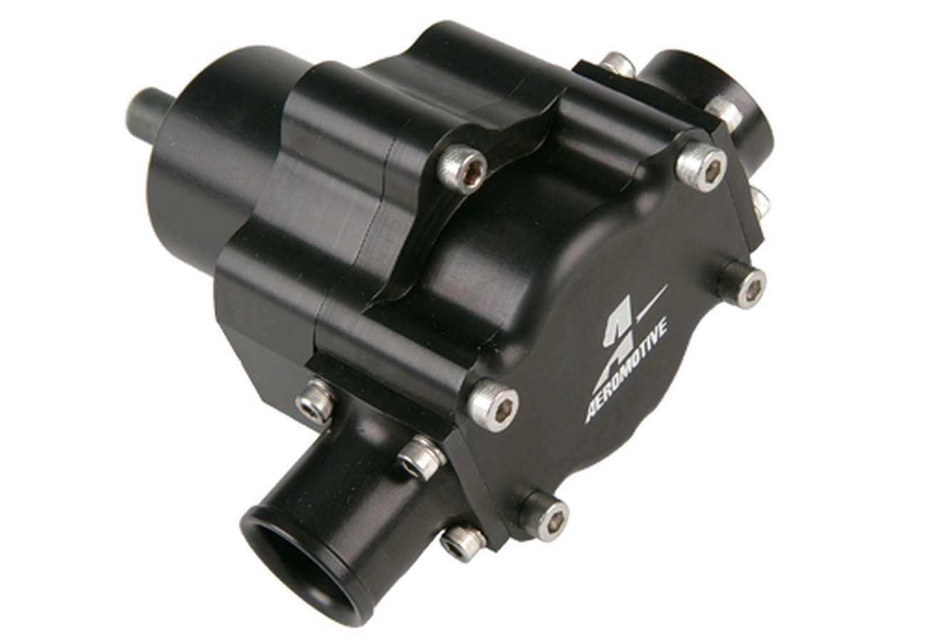 AEROMOTIVE Atomic Belt Drive Fuel Pump with In-Line Design and 1-1/4 Inch Hose Barb Inlet