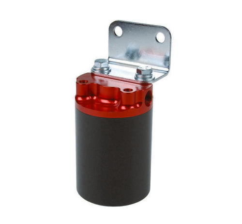 AEROMOTIVE Fuel Filter 12317 10-Micron Canister with Aluminum Bracket, 3/8 Inch NPT Female Inlet and Outlet
