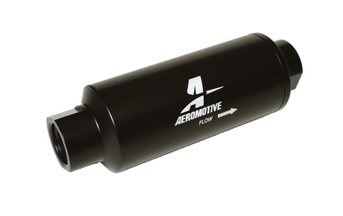 AEROMOTIVE 12341 Inline Fuel Filter with Microglass Element and 12 AN Female O-Ring Fittings