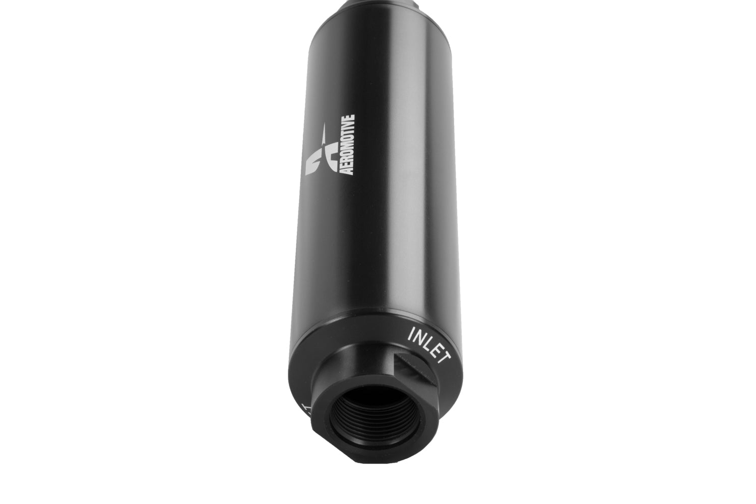 AEROMOTIVE Fuel Filter In-Line 16AN 100 Micron Stainless Steel with Aluminum Black Anodized Finish