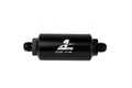 AEROMOTIVE 12385 Inline Fuel Filter 10 Micron, 2 Inch OD, Black Anodized Aluminum, 10 AN Male Inlet and Outlet