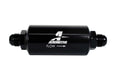 AEROMOTIVE 12389 Inline Fuel Filter, 100 Micron, 2 Inch OD, Black Anodized Aluminum, 10 AN Male Inlet and Outlet