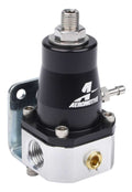AEROMOTIVE 13129 Bypass Fuel Pressure Regulator 30-70 psi with EFI Bypass, 6 AN Female O-Ring Inlet and Outlet, 1/8 in NPT Port, Black and Clear Anodized Finish