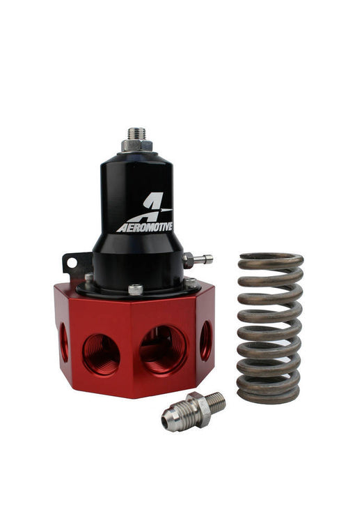 AEROMOTIVE 13133 Belt Drive EFI Regulator, 30-120 psi, Low Flow Fuel Pressure Regulator with 10 AN Female O-Ring Inlet and 8 AN Female O-Ring Outlet, 1/8 Inch NPT Port for E85, Gasoline, and Diesel