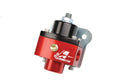 AEROMOTIVE 13201 SS-Series Carbureted Adjustable Fuel Pressure Regulator, 5 to 10 psi, In-Line, Black and Red Anodized Finish