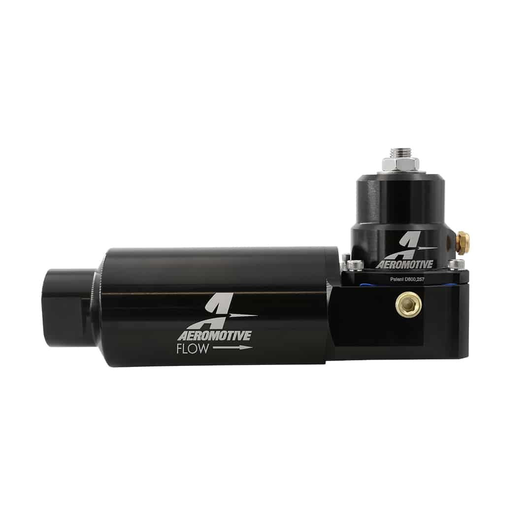 AEROMOTIVE Fuel Pressure Regulator 13226, In-Line, 3 to 20 PSI, Aluminum with Integrated Filter
