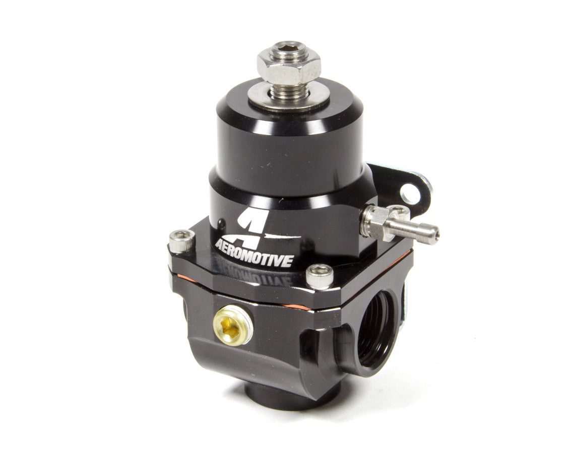 AEROMOTIVE X1 Fuel Pressure Regulator 3 to 20 psi with Black Anodized Finish and 8 AN Female O-Ring Ports