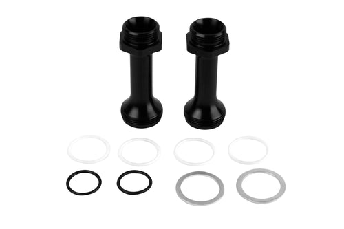 AEROMOTIVE Carburetor Inlet Fitting 14003 for Holley Carburetors, 7/8-20 in Male O-Ring to 7/8-20 in Male O-Ring Outlet, Aluminum, Black Anodized, Pair