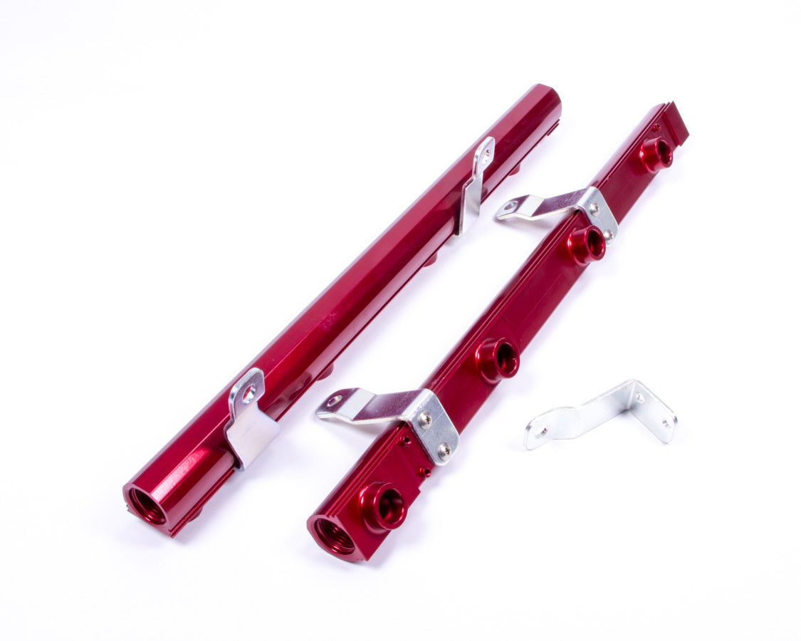 AEROMOTIVE Billet Fuel Rail for Ford 5.4L Lightning with 8 AN Female O-Ring Inlets and Outlets, Aluminum, Red Anodized