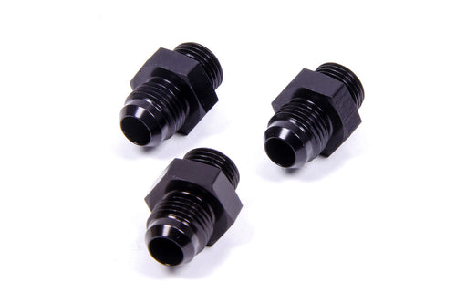 AEROMOTIVE Regulator Fitting Kit - 6 AN Male to 6 AN Male O-Ring Aluminum Black Anodized for Aeromotive Regulators #13109 & #13201
