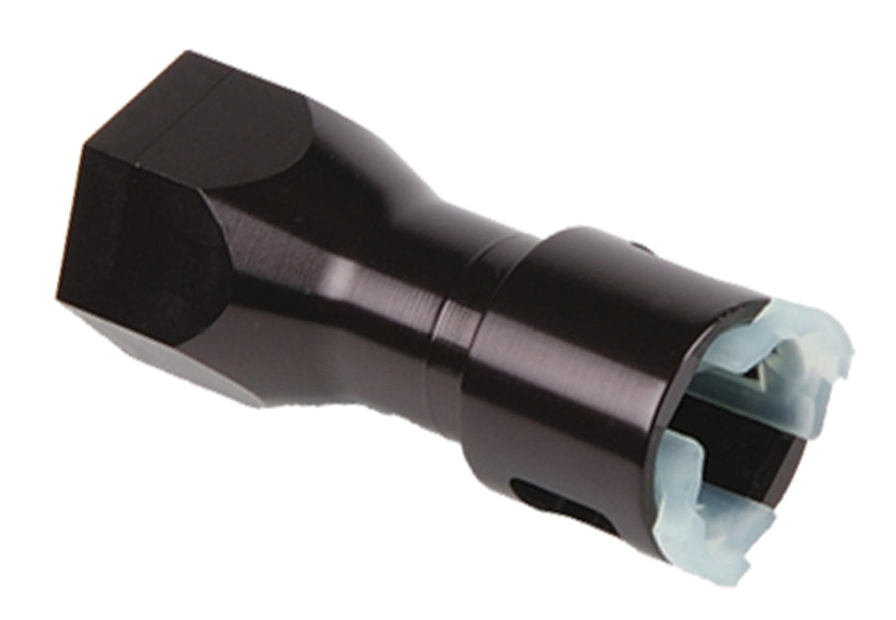 AEROMOTIVE 15117 Quick Connector Adapter -6AN Female to 5/16 Inch SAE Quick Disconnect, Aluminum Black Anodized