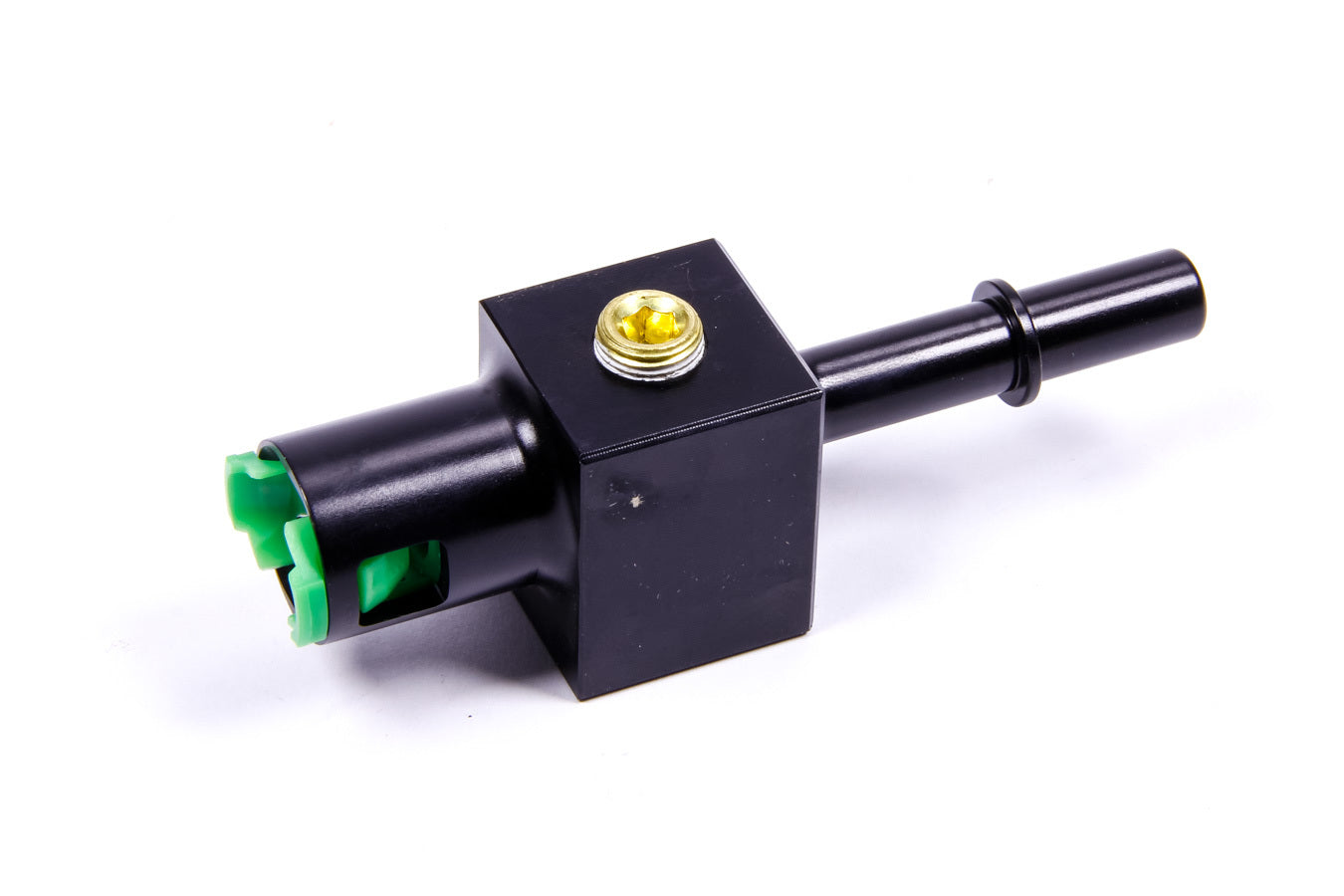 AEROMOTIVE 15121 Fuel Injection Adapter Tee with 3/8 Inch SAE Female/Male Quick Connects and 8 AN, 1/8 Inch NPT Ports, Aluminum Black Anodized
