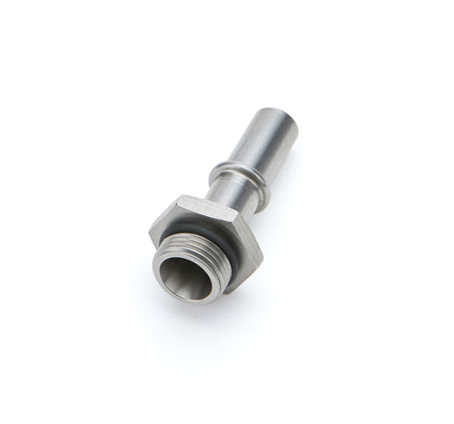 AEROMOTIVE 15142 Fuel Line Adapter 1/2 Inch SAE Male Quick Disconnect to 8 AN Male O-Ring Titanium Natural Finish