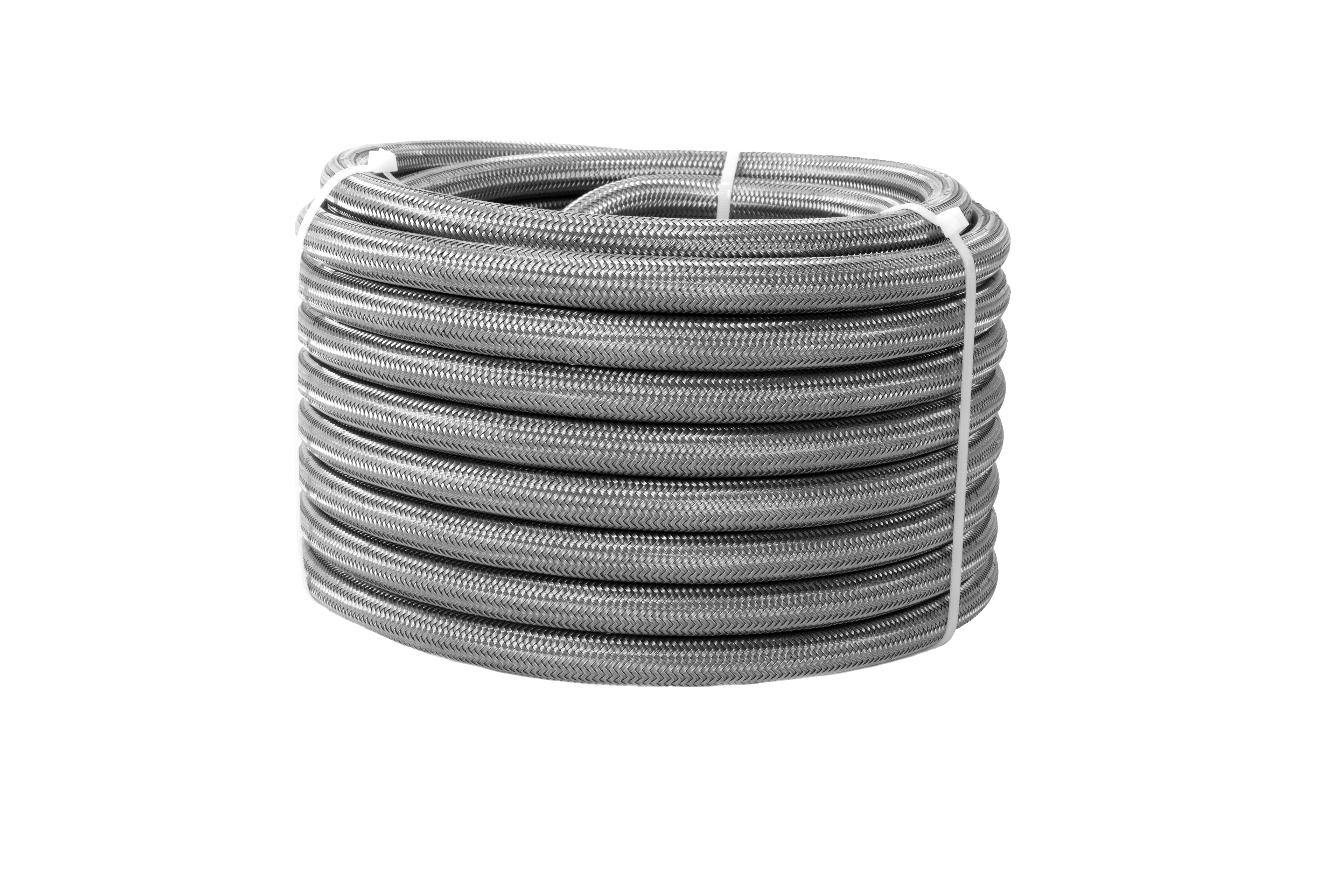AEROMOTIVE 15317 8AN PTFE Stainless Steel Braided Fuel Hose 20 Feet
