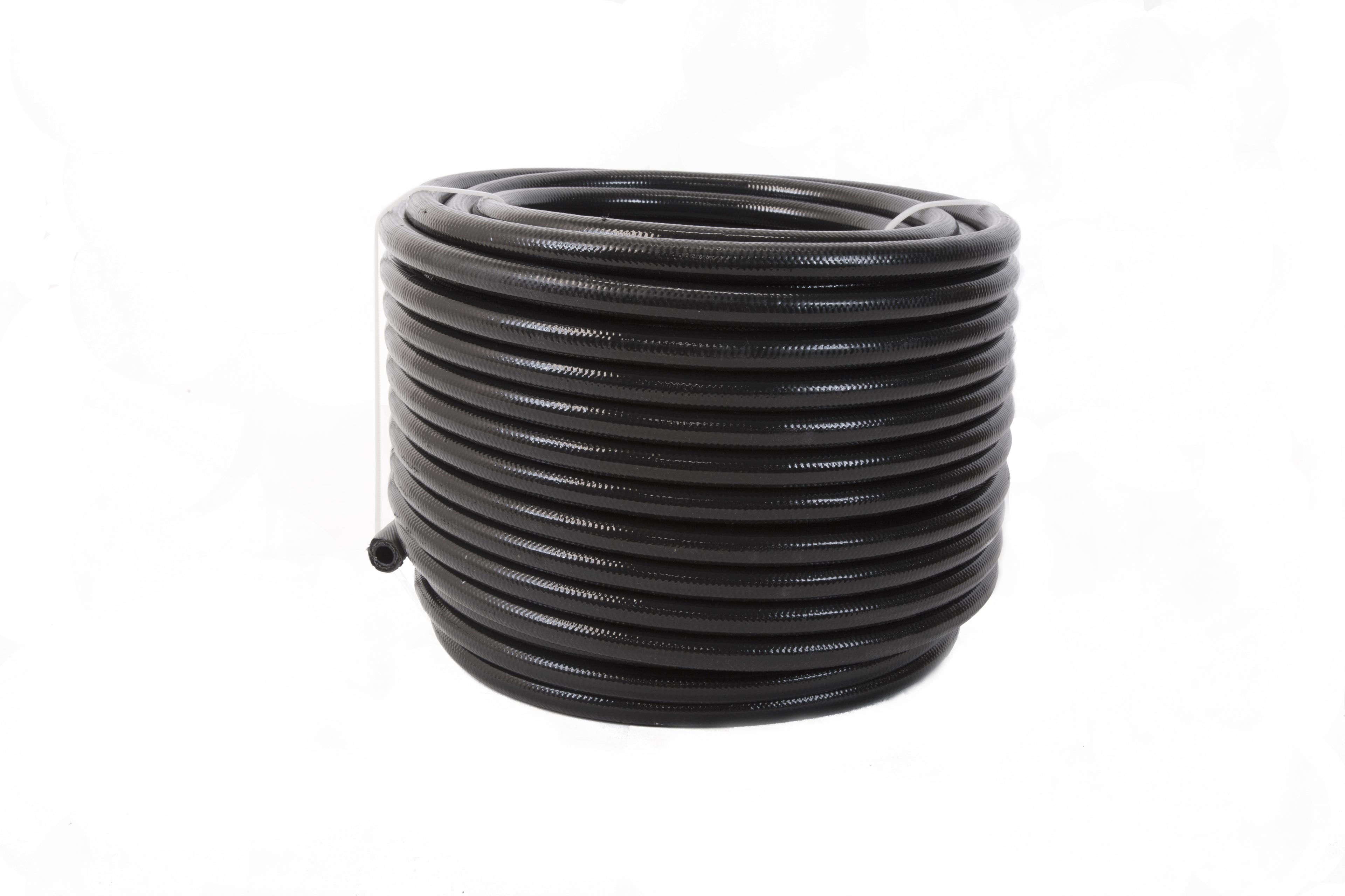 AEROMOTIVE 15338 10AN PTFE Stainless Steel Braided Hose, 16 Feet, Black Jacketed