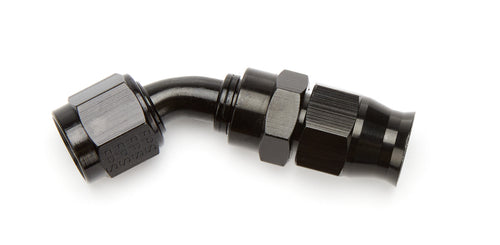 AEROMOTIVE 15351 6AN 45-Degree PTFE Hose End with Aluminum Black Anodized Finish
