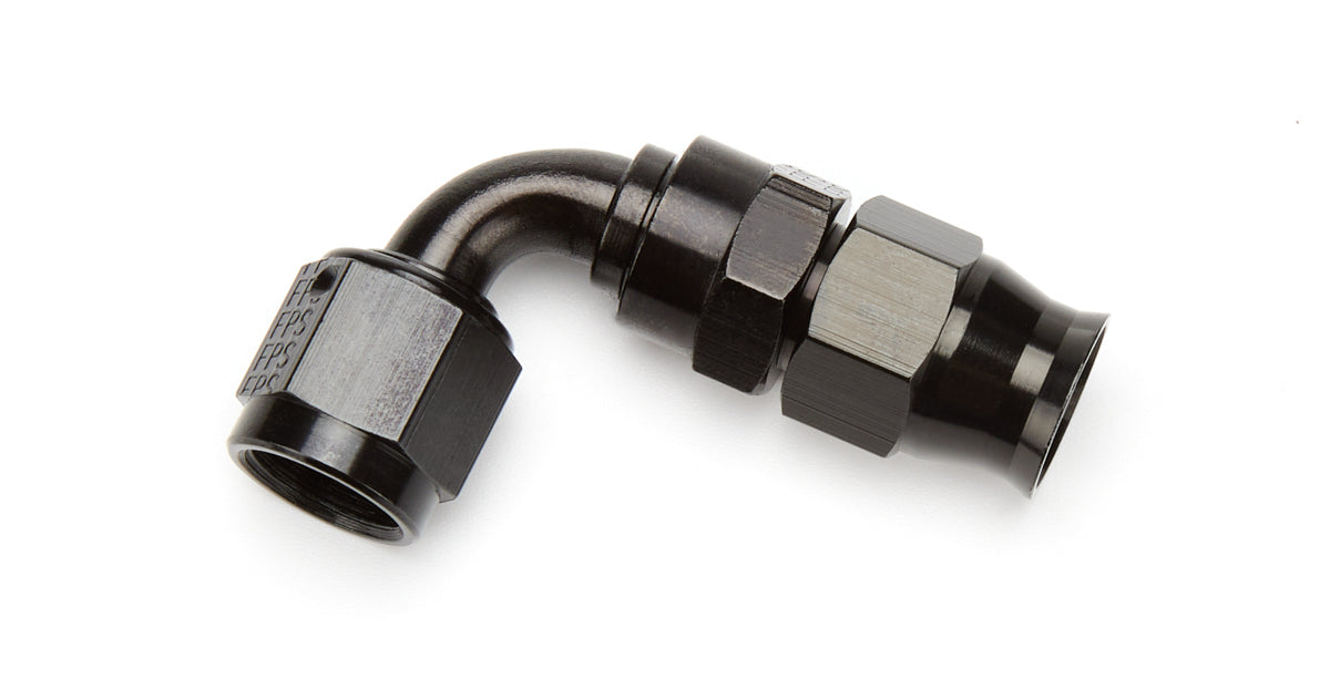 AEROMOTIVE 15352 6AN 90-Degree PTFE Racing Hose Fitting with Aluminum Black Anodized Finish