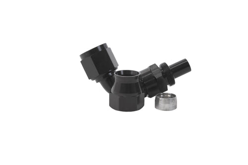 AEROMOTIVE 15355 8AN 90-Degree PTFE Hose End with Black Anodized Aluminum Finish