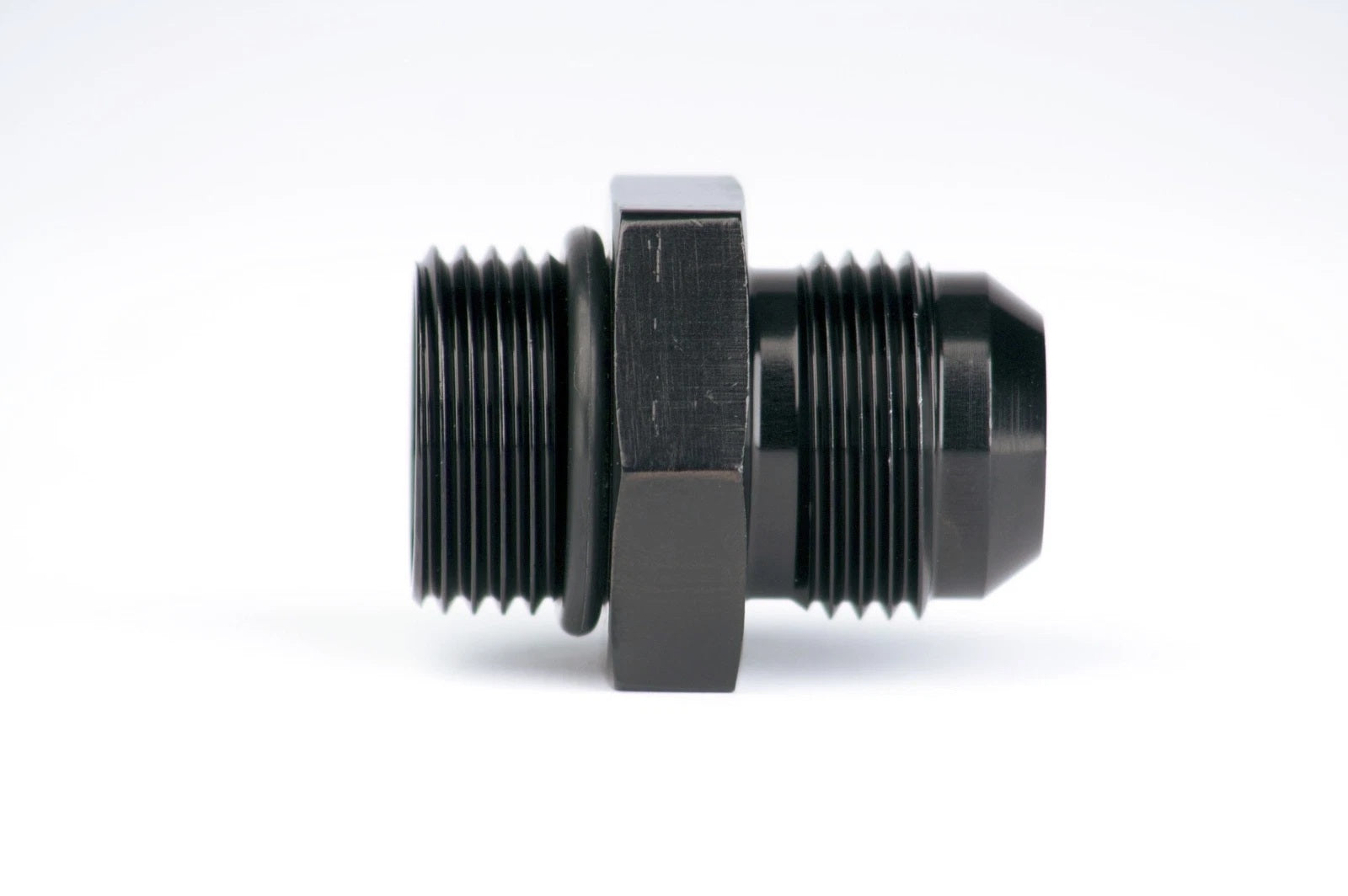 Aeromotive 15612 Tapered Flare Fitting -12AN to -12AN, Aluminum, Black Anodized, Straight Adapter