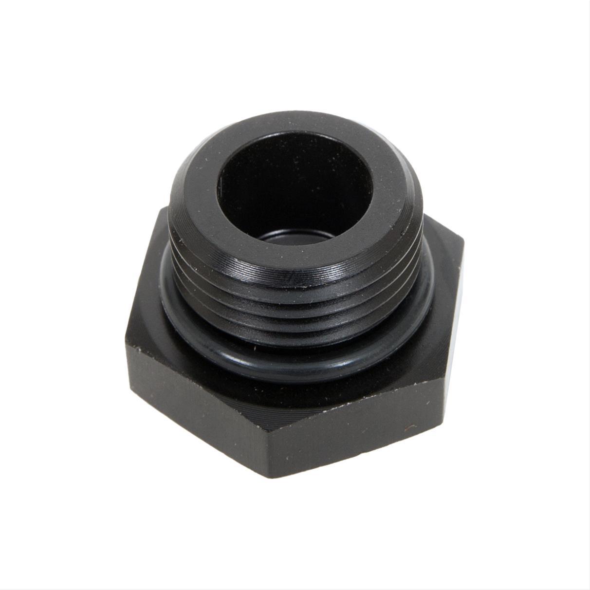 AEROMOTIVE 15617 -10AN Aluminum Port Plug with O-Ring and Hex Head, Black Anodized Finish