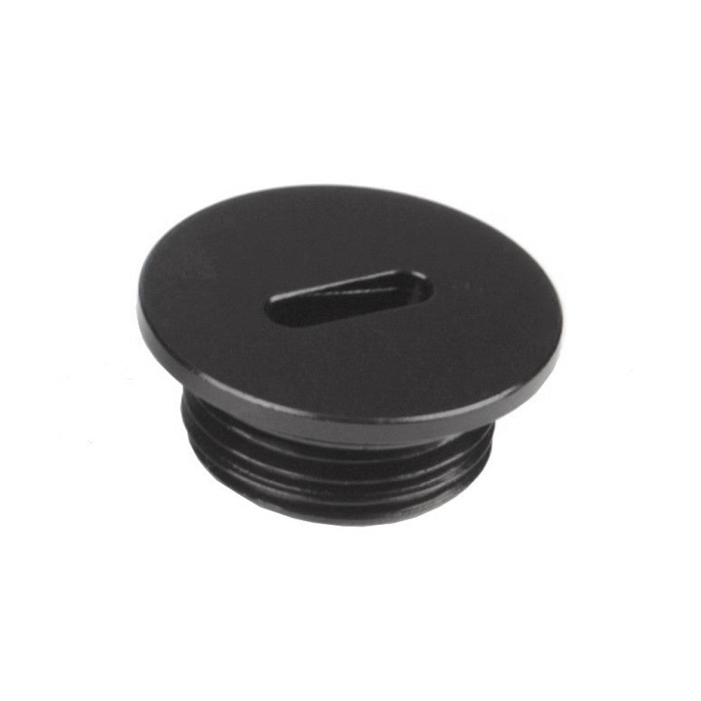 AEROMOTIVE AF15618 -8AN Slim Line Billet Port Plug with O-Ring and Slotted Head in Black Anodized Aluminum